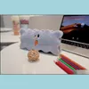 Pencil Cases Ins High-Value Sandwich Large-Capacity Can Hold 42 Biscuit Pencil Bag Creative Funny Cartoon Stationery Box Drop Deliver Dhplb