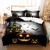 Bedding conjuntos de leitos de halloween capa de edreca de desenho animado de abóbora de tampa de tampa de lanterna de lanterna de lanterna conjunto de lanterna para crianças meninas 221010