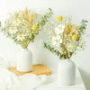 Faux Floral Greenery Eternal Natural AirDried Flower Bouquet For Living Room Golden Ball Eucalyptus Roses Tabletop Decoration Household Arrangement 221010