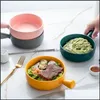 Bowls Baked Rice Nordic Baking Bowl With Handle Pasta Plate Simple Household Utensils Soup Noodle Salad Bowls Drop Delivery 2022 Home Dhf1W