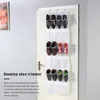 Saco de armazenamento de roupas Organizador de sapatos de porta não tecida 24 bolso à prova de poeira rack