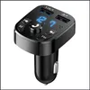 Bluetooth Car Kit Bluetooth versie 5.0 FM Zender Car Player Kit Charger Quick QC3.0 Dual USB Voltmeter Aux In/Out DC 12/24V D DHA6I