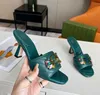Classics Women Heels Sapatos Slippers Fashion Beach Slippers grossos chinelos alfabetistas Lady Leather High Shoe Slides