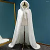 Wraps Winter Lange Warm Wedding Capes Witte mantel Lengte Bruid sjaal Shawl FaUx Fur Cape Coat volwassen bruidsfolie