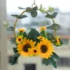 Decorative Flowers Artificial Flower Wall Decoration Metal Wreath Sunflower Iron Living Room