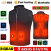 Heren Vesten Verwarming Vest Men Winter jas Vrouwen Warm elektrische thermische vest vissen Wandelen Buiten Camping Infrarood USB Verwarmde vestjack 221010