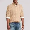 Мужчина -дизайнерский свитер высокий шею толстый теплый каплей повседневные джемперы мода Zip Brand Whothirt Cotton вязаная азиатская размер
