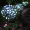 Solar Fireworks Lights LED Outdoor Garden Glast Globe Dandelion Decoration Fairy Wodoodporne patio Lampa ścieżka trawnika