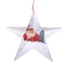 Kerstdecoraties Kerstmis hangende hanger Santa Claus Snowman Patroon Iron Five Pointed Star -ornamenten voor thuisbomendecoratie