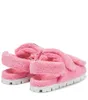 FW22 TerryCloth Slingback Sandals Женщины роскошные дизайнеры тапочки модные хлопковые треугольники с двумя ремешками