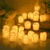 Velas sem flicker sem flicking velas de LEDs para festa de casamento em casa Festa de Natal Decoração Night Tealight Lamp with Battery 221010