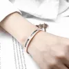 Armreif Mode Roségold Zirkonia Quadratische Kristalle Armband Nickelfrei Schmuck Für Frauen Einfach