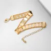 Bracelets de link Tarcliy Trendy Geométrica Metal Square Frente de lantejoulas Simple Temperamento Copper Ladies Fashion Party Jewelry Gifts