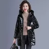 Women's Down Parkas Women Gacket Down Cotton Pated Pated Female Coat 2022 New Winter Mid Middle Fashion Generation عالية الجودة.