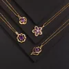 Pendant Necklaces Luxury Necklace Designers Jewelry Diamonds Necklace Purple Gemstone Women Titanium Steel Gold-Plated Never Fade 316c