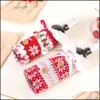 Kerstdecoraties Noordelijke gebreide eland sneeuwvlok wijnfles set kerstdecoratie haarbal huishoudelijke artikelen drop levering 2022 dhk0f