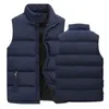 Mens Vests Mens Jacket Sleeveless Zipper Down Vest Autumn Winter Warm Standup Collar Oversize Puffer Vest Men 221010