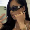 2022 Punk Sports Y2k Star Sunglasses Women Designer Sun Glasses for Men UV400 Goggles Shades One Piece Oculos De Sol Feminino