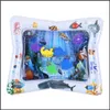 Andra evenemangsfestleveranser 65cmbaby Kid Water Play Mat uppblåsbar tjockare PVC Spädbarn Gym PlayMat för barn Summer Swimming Beach DH0OC