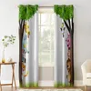 Gordijn Jungle Forest Cartoon Animal Lion Elephant Giraffe Zebra Tiger Bird Monkey Curtains For Children Slaapkamer Woonkamer Kid