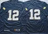 NCAA University Football College 12 Ian Book Jersey 3 Joe Montana All Szygowana drużyna granatowy biały zielony kolor dla fanów sportu oddychający dobry/wysokiej jakości w sprzedaży