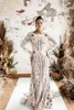 Vestidos de noiva de sereia de Bohemiain Champange com manga comprida 2023 Crochet Lace Backless Appliques Country Bridal Vestidos Rue de Seine