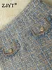فستان من قطعة من قطعة Zjyt مصمم الممرات الشتوية 2 ملابس رجعية تاسل تويد الصوف سترة و Sip Sup