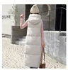 X-Long Hooded Vests Women Casual Thick Down Cotton Parkas Winter Coat Warm Waistcoat