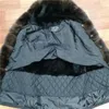 Kvinnors päls Real Rex Liner Parkas Jacket Zibeline Winter Long Thick Warm Outwear Natural Coat äkta krage