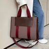 Bolso de mano de gran capacidad a la moda para mujer, novedad de 2024, bolso de hombro tipo bandolera con retazos de lona, bolsos y monederos informales de diseñador para mujer