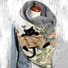 Berets Fashion Women Scarve Cartoon Printing Button Soft Wrap Darm Darm Darves Shawls Leisure Recial