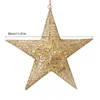 Christmas Decorations Five-pointed Tree Holiday Ornaments Home Decor Golden Pink Iron Star Decoration