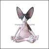 Objets décoratifs Figurines Décorations Objets et statues Fantaisie Bouddha Chat Statue Méditation Sphinx Drop Livraison 2022 Accueil G Dhf1N