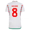 22 23 Pays de Galles Mens Soccer Jerseys Wilson Johnson Ramsey Bale Williams James Rodon Allen Moore Roberts Davies Chemise de football Uniformes à manches courtes