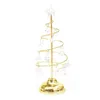 زخارف عيد الميلاد شجرة الطاولة LED تضيء الأشجار الفضية/الذهب المضاءة الطاولة