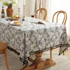 Table Cloth Retro Floral For Tapete Rectangular Tablecloth Cotton And Linen Wedding Decoration Cover Nappe De