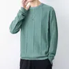 Blusas Masculinas 2022 Versão HK Solta Cor Sólida Suéter Gola Redonda Masculino Outono Inverno Manga Longa Quente Malha Casual Clássico Roupas Masculinas G221010