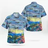 M￤ns avslappnade skjortor bl￥ skidor 3d printd sommar andas strand hawaiian skjorta m￤ns kort￤rmade streetwear 5xl ￶verdimensionerade harajuku toppar