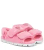 FW22 TerryCloth Slingback Sandals Женщины роскошные дизайнеры тапочки модные хлопковые треугольники с двумя ремешками