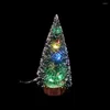 ديكورات عيد الميلاد مصغرة منضدة مضيئة محاكاة عيد الميلاد شجرة مع مصابيح LED ديكور الحرف لدخول سنة الزفاف الأطفال