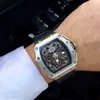 Luxus Herren Mechanische Uhr RM11-03 Vollautomatische Bewegung Saphir Spiegel Gummi Armband Schweizer Armbanduhren FV3E