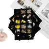 Jewelry Pouches Black Drawer Velvet Storage Tray Ring Bracelet Gift Box Jewellery Organizer Earring Holder Display Case