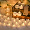 Bougies Bougies Votives Sans Flamme Clignotant Électrique Faux Bougie 24 Pcs À Piles LED Lumières De Thé pour Mariage Halloween Noël 221010