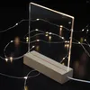 Lamp Holders LED Wood Display Base Holder Rectangle Woode Stand Acrylic Warm Light Crystal Glass Night Resin Art Craft Decor