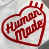 Men's Sweaters Human Made Sweatshirt Flocked Heart Letters Oversized Cotton Terry Crew Neck Men Women 1 1 White Pullover G221010