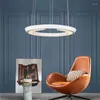 Pendant Lamps Led Circle C-shaped Studio Chandelier Ring Shape Conference Room Shopping Mall Shop Office Cafe Lighting