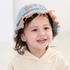 Chapeaux Denim délavé seau chapeau enfants large bord coton pêcheur filles garçons été Panama soleil en plein air plage casquette de pêche