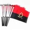 Drapeau portable ougandais 14x21 cm Polyester mini drapeau agitant à la main de l'Ouganda avec des mâts en plastique pour les défilés sports