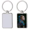 Sublimatie blanco DIY Keychains hart Ronde Designer Keychain Wallet Handtas Square Lover Keychains auto Key Ring voor vrouw Man Valentijnsdag Kerstcadeau