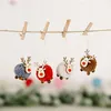 Kerstdecoraties ornamenten pluche Santa Claus Elk voor huizendecoratie vakantiefeestje Steek Key Chain Backpack Strap Kids Toys 4pc